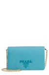 Prada Small Monochrome Crossbody Bag In Turchese