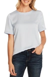 VINCE CAMUTO SHORT SLEEVE HAMMERED SATIN BLOUSE,9120092