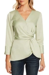 VINCE CAMUTO TWIST DETAIL HAMMERED SATIN BLOUSE,9120093