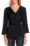 VINCE CAMUTO TWIST DETAIL HAMMERED SATIN BLOUSE,9120093