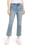 ARTICLES OF SOCIETY KATE RIPPED HIGH WAIST CROP JEANS,4810TQ2-536N