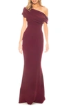 KATIE MAY HANNAH OFF THE SHOULDER CREPE TRUMPET GOWN,MSAK0099-A
