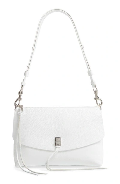 Rebecca Minkoff Darren Leather Shoulder Bag In Optic White