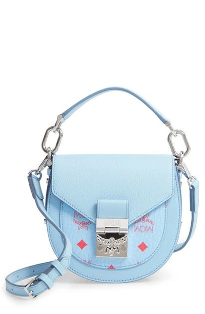 Mcm Patricia Visetos Block Coated Canvas & Leather Crossbody Bag In Blue Bell