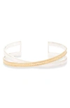 ANNA BECK TWO-TONE CROSSOVER CUFF,4236C-TWT