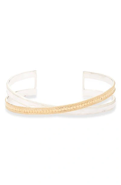 Anna Beck Two-tone Crossover Cuff In Gold/ Silver