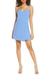 French Connection Whisper Minidress In Chalk Blue