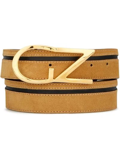 Giuseppe Zanotti Front Logo Plaque Belt In Brown