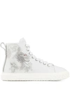GIUSEPPE ZANOTTI CRYSTAL-EMBELLISHED HIGH-TOP SNEAKERS