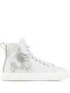 Giuseppe Zanotti Crystal-embellished High-top Sneakers In White