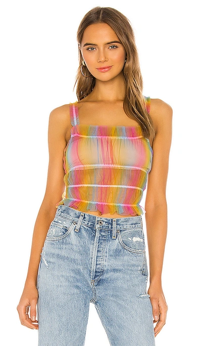 Superdown Lo Ruched Top In Multi