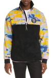 Loewe Eln Camouflage-print Logo-patch Fleece Jacket In Black