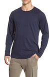 Alo Yoga Triumph Raglan Long Sleeve T-shirt In Dark Navy Triblend