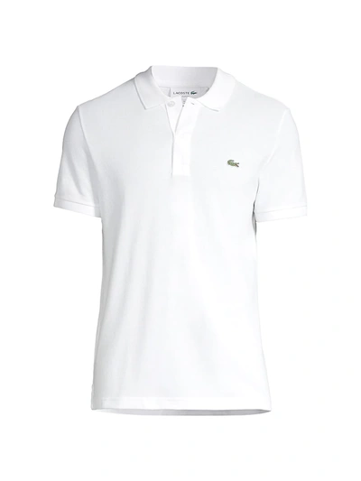 Lacoste Men's Slim-fit Piqué Polo Shirt In White