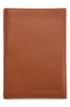 Longchamp Leather Passport Case In Red
