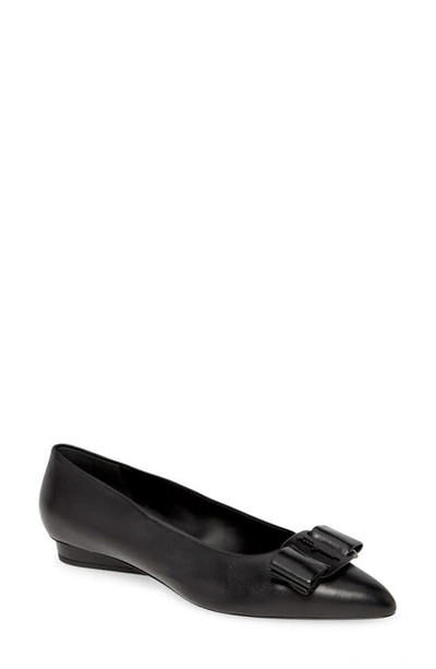 Womens Ferragamo black Zeri Pointed Flats