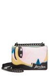 MOSCHINO FACE PRINT LEATHER SHOULDER BAG,2012A749980017888
