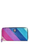 Kurt Geiger Rainbow Shop Eagle Stripe Leather Zip Around Wallet In Open Miscellaneous