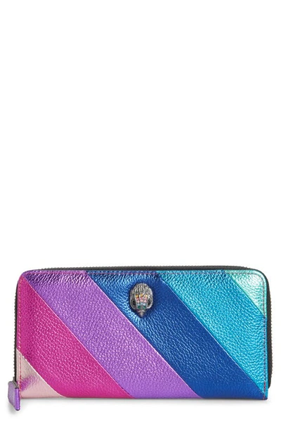 Kurt Geiger Rainbow Shop Eagle Stripe Leather Zip Around Wallet In Open Miscellaneous