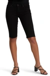 Hudson Amelia Cutoff Denim Bermuda Shorts In Black In Black