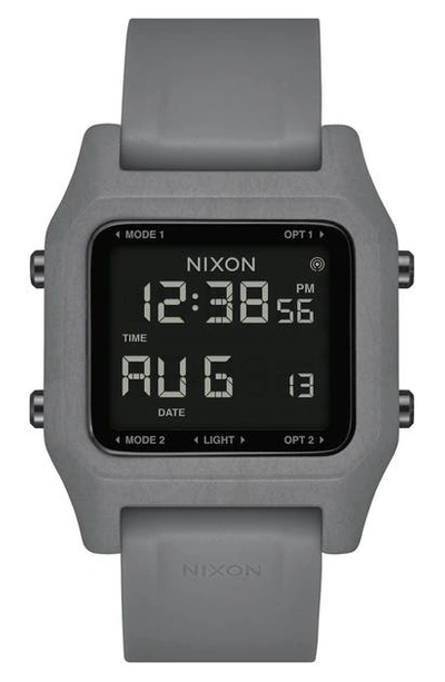 Nixon Staple Digital Silicone Strap Watch, 39mm In Graphite/ Black/ Graphite