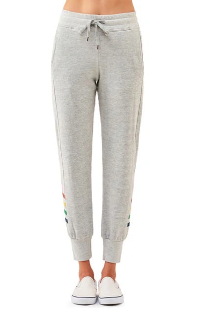 Sundry Side Stripe Terry Sweatpants In Heather Grey