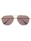 CARTIER SANTOS DE CARTIER PILOT-FRAME SUNGLASSES