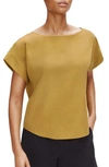 EILEEN FISHER BOAT NECK CAP SLEEVE TOP,S0OSY-T5429M