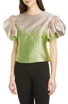 BIRGITTE HERSKIND ADDISON PUFF SLEEVE METALLIC BLOUSE,3534-663-074