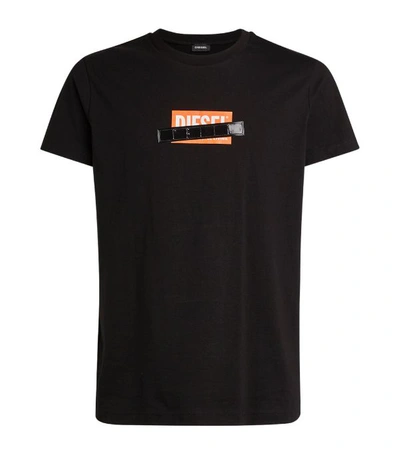 Diesel Printed Cotton Jersey T-shirt In Black