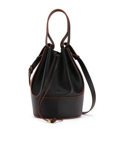 Loewe Balloon Leather Shoulder Bag In Black