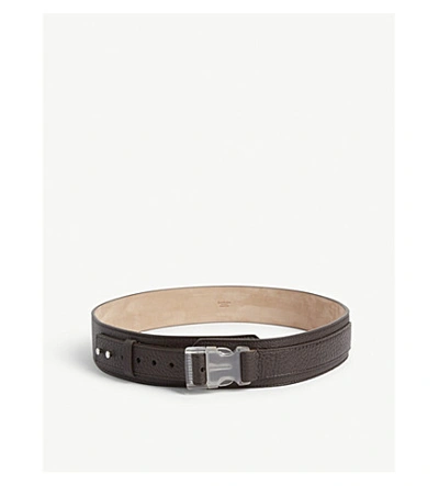 Acne Studios Overlap Grained-leather Belt In Chocolate Brown