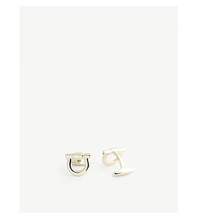 Ferragamo Gancini Logo Cufflinks In Brass