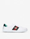 GUCCI GUCCI MEN'S WHITE MEN'S NEW ACE BEE LEATHER TRAINERS,36565468
