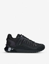 BALMAIN B-TRAIL LEATHER AND CANVAS LOW-TOP TRAINERS,R00083457