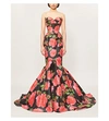RICHARD QUINN Floral-print flared crepe gown