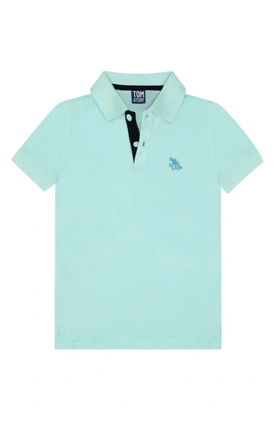 Tom & Teddy Boys' Cotton Polo Shirt - Little Kid, Big Kid In Pastel Blue