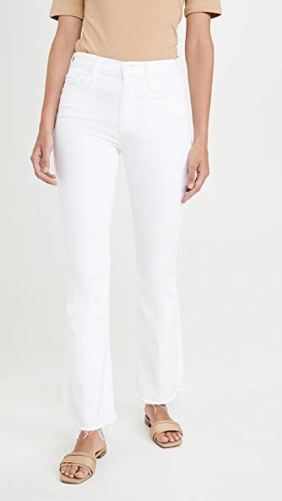 Mother The Spinner Zip Sneak Jeans In White