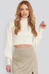 XLE THE LABEL ASPYN TURTLENECK KNITTED SWEATER - WHITE
