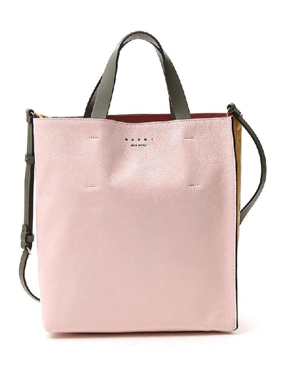 Marni Museo Colour-block Tote In Pink