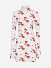 VETEMENTS FLORAL PRINT MINI DRESS WITH GLOVES