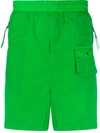 Moncler Genius Moncler 1952 Pocketed Logo Patch Shorts In Green