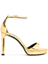 SAINT LAURENT SNAKE-EFFECT SANDALS