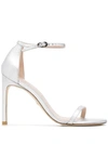 Stuart Weitzman Nudist Song Smooth Sandals In Grey