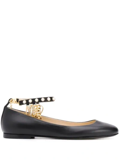 Alevì Stud Chain Ankle Pumps In Black