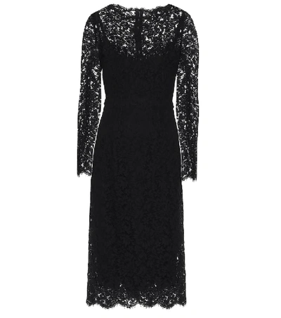 Dolce & Gabbana Lace Midi Dress In Black