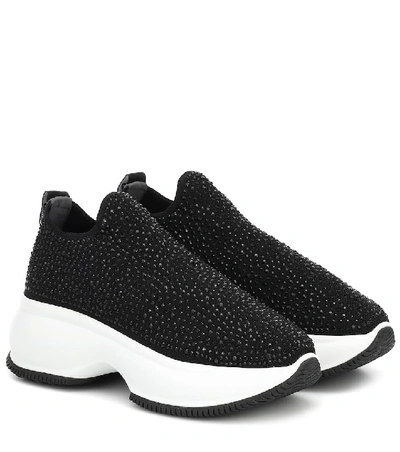 Hogan Maxi I Active Embellished Trainers In Black