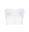 Alexander Mcqueen Floral Lace Corset Top In White