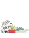 MAISON MARGIELA MULTI-PRINT HIGH-TOP SNEAKERS