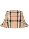 Burberry Vintage Check Boucle Wool-blend Bucket Hat In Neutrals